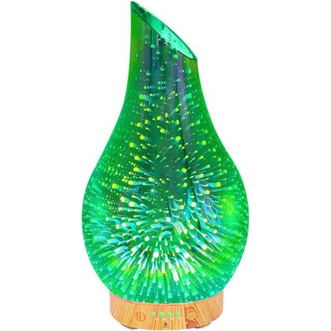 Difusor de aceites esenciales y humidificador 3D - Difusor eléctrico ultrasónico silencioso, 7 colores LED, difusor de fragancias para el hogar y el bebé - Apagado automático, purificador de aire (1/4)