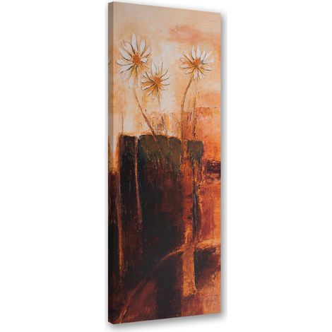 Tableau sur toile Fleurs peintes 30x90 (1/5)