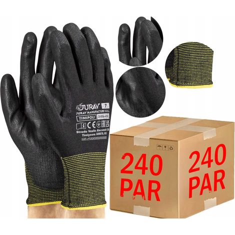 Guantes de trabajo negros J-TIMIPOLIBB7-S - 240 pares (1/5)