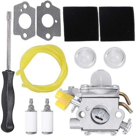 Kit de carburateur C1U-H60 avec clapet anti-retour et filtre pour taille-haies 25cc, 26cc, 30cc et 46cc remplaçable par le carburateur 308054012. (1/5)