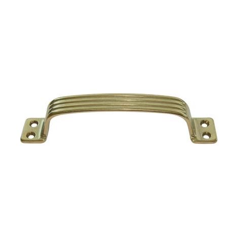 MANIGLIETTA MOBILI RIGATA - OTTONE LUCIDO I.MM 140- 5 pezzi