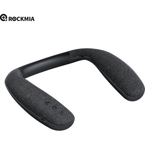 Enceinte Bluetooth tour de cou (grise), 6 W, Bluetooth 5.0, stéréo sans fil (1/5)