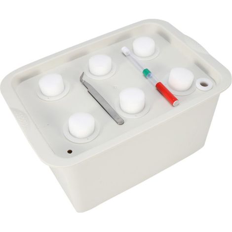 Kit de culture de système hydroponique pour site de plantes à 6 trous, boîte d'armoire de jardin intérieure et extérieure à bulles (gris) (1/3)
