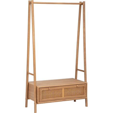 Mobile da ingresso tiria a 1 cassetto in frassino e metallo 90x45 cm - Atmosphera créateur d'intérieur