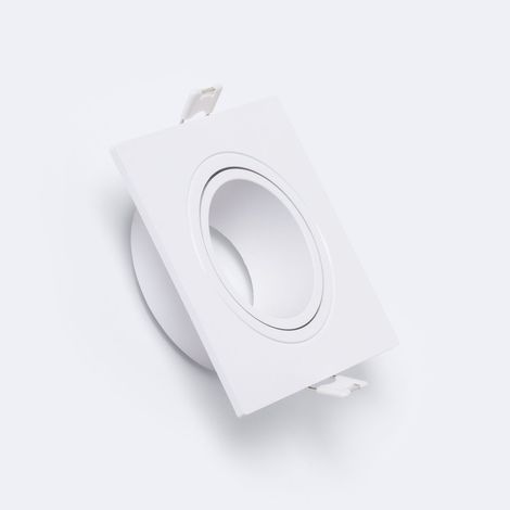 Collerette Downlight Carrée Blanche pour Ampoule LED GU10 / GU5.3 Coupe 75x75 mm Blanc