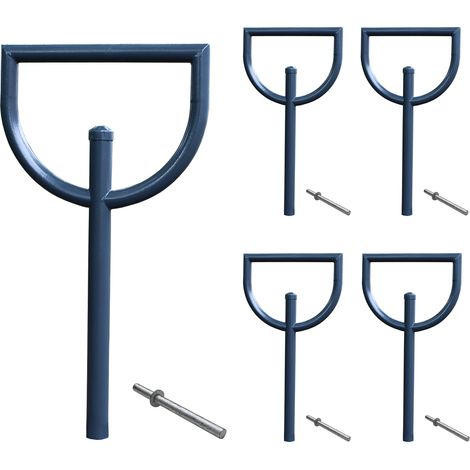 5 x Fahrradanlehnbügel 118 x 56 cm Stahl Ø 60 mm zum Einbetonieren Fahrradständer Parker Anthrazit Typ D (1/5)