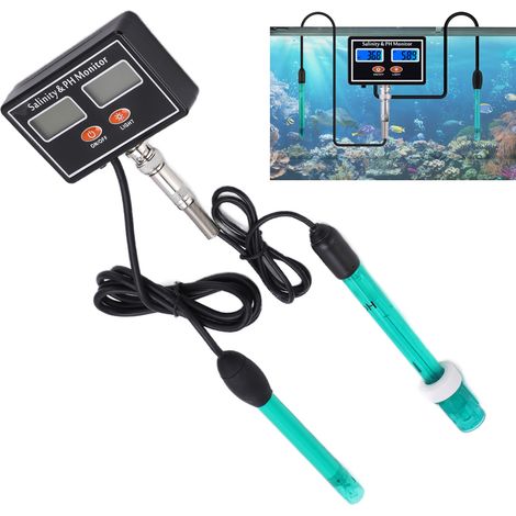 SA-2587 Kombiniertes Online-pH- und Salzgehaltsmessgerät, Meerwasser-Salzgehaltsmessgerät, Wasserqualitätsprüfer (pH-Wert), Online-pH-Meter, Europäischer Standard 230–240 V (1/5)