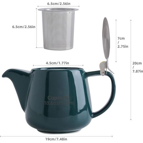 Infuseur à thé 550 ml Théière porcelaine 550 ml infuseur (1/3)