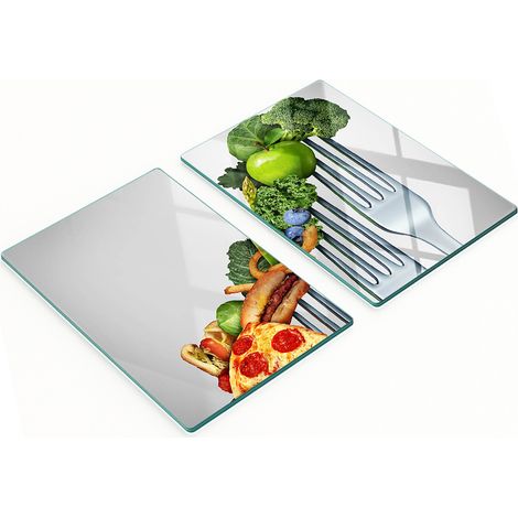 Planches à découper décoratives en verre trempé pour une alimentation saine 2 x 40 x 52 cm (1/5)