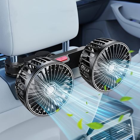 Ventilateur d'extraction arrière pour voiture, installation facile par clips, câble d'alimentation USB, ventilateur de voiture.