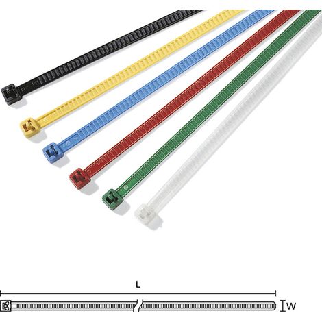 Lot de 150 colliers de serrage réouvrables  195X4,7MM en nylon multicolores (1/4)