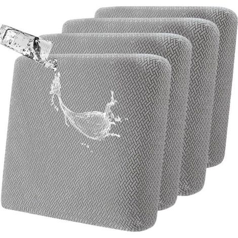 4 housses coussin canapé imperméables, extérieur élastique enfants animaux, gris clair YYV (1/4)