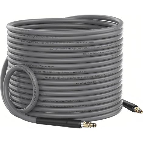 20m Caoutchouc Tuyau de Rechange pour Kärcher K2 K3 K4 K5 K6 K7 Nettoyeur Haute Pression, 3600PSI Super Flexible Tuyau d'Extension avec Connecteur Rapide Click Plug (1/5)