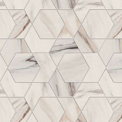 Mosaïque effet Marbre Blanc Aurora Hexa 29,6x25,4x0,9 cm Brillant Magnaro - Mur intérieur (vendu par carton de 0,45 m²) - RO'MA CARRELAGE (1/2)