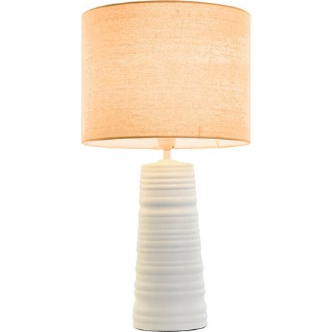 Lampara Sobremesa Gres Poliester 35X35X61 Blanco (1/4)