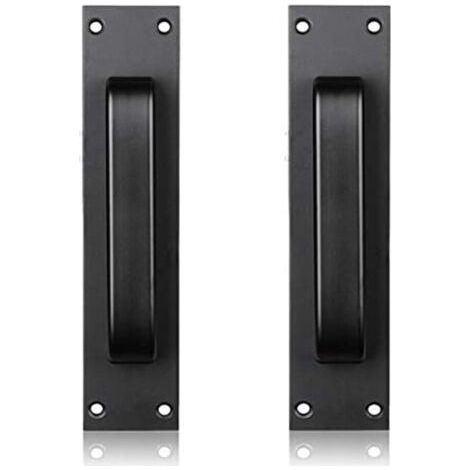 Poignée de porte en alliage d'aluminium à poignée de porte en aluminium de verre montée sur verre et en plastique de cuisine (black) (1/5)