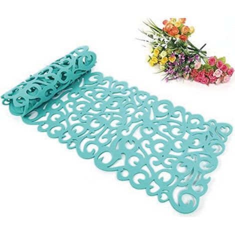 Chemin de table rectangulaire en feutrine découpée, nappe, set de table, décoration pour fêtes, Noël, dîners, mariages champêtres, loisirs créatifs, vert (1/5)
