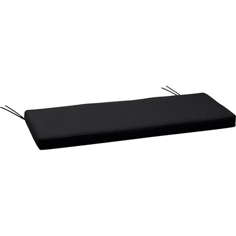 Outsunny 2-Seater Bench Cushion Polyester Cover Seat Pad Replacement Black