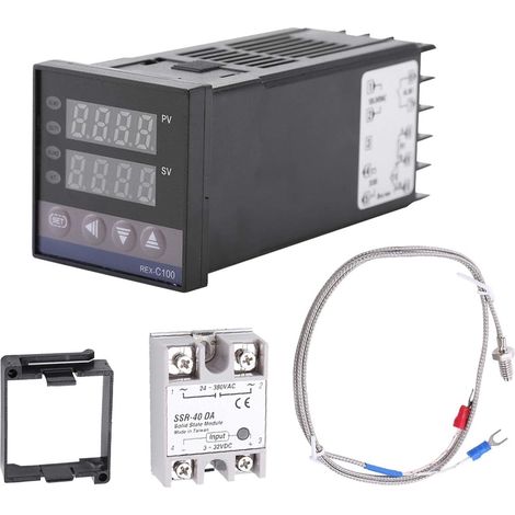 Thermostat EVTSCAN-Digital, 0 ℃ 1300 ℃ Alarme REX-C100 Kits de contrôleur de température PID à LED numérique, AC110V-240V (1/5)