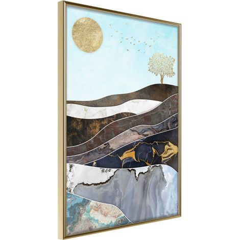 Affiche Murale Encadrée "Depth of the Interior" 40 x 60 cm Or (1/2)