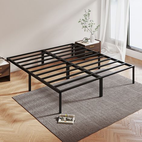 TolleTour Letto singolo, struttura letto in metallo, letto per una persona, letto per adolescenti, 90 x 200 cm, nero classico 2pcs