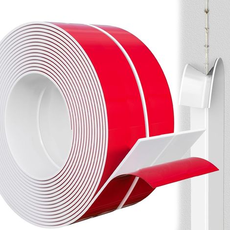 Protection Angle Mur Souple Autoadhésive 4cm x 6m, Protection Bord de Table Flexible, Etanche, Décorative, Bande de finition en PVC pour cuisine, salle de bain(Blanc) (1/5)