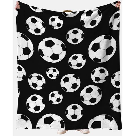 Couverture en Flanelle Douce et Confortable avec Football Motif Mignon Dessin Animé Amusant et Coloré pour Enfants Canapé lit Décoration pour Enfants 100 x 150cm (1/5)