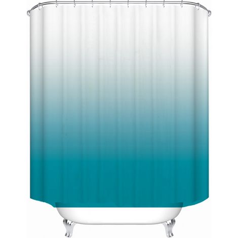 Filiyano-Rideau de douche vert turquoise, avec 12 crochets en plastique, 180 x 200 cm (1/4)