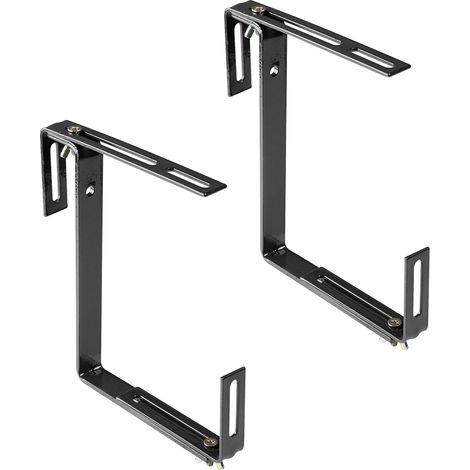 Soporte para maceteros de color antracita ZOLGINAH - Soporte para maceteros robusto y de anchura regulable - Soporte para macetero de metal para el balcón (1/5)