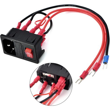 Rubberskin Interrupteur d'alimentation pour imprimante 3D 10A 220V / 110V Prise de protection contre les courts-circuits Module d'entrée Prise de type U Prise d'interrupteur d'alimentation (1/5)