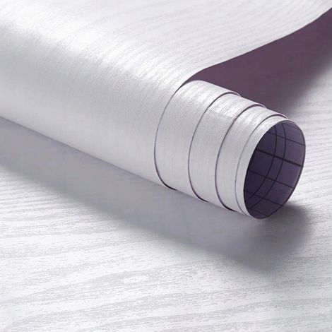 Impiallacciatura autoadesiva per mobili, pellicola bianca effetto rovere, 60 cm x 10 m (1/5)