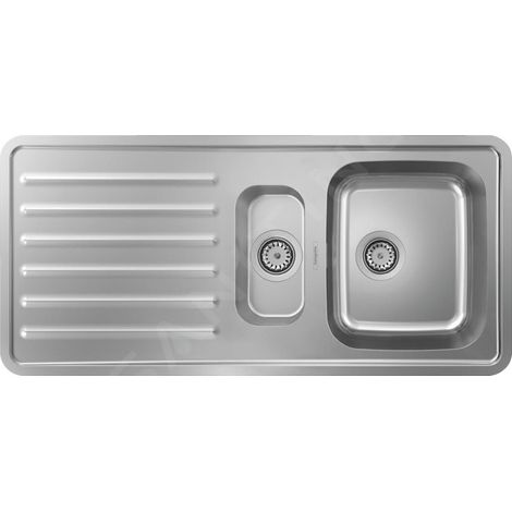 Hansgrohe Éviers - Évier encastré S4111-F540 avec égouttoir, inox 43342800 (1/2)
