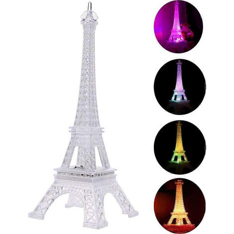 Décorations pour cupcakes Tour Eiffel lumineuse Veilleuse LED Tour Eiffel Ornements Tour Eiffel (1/3)