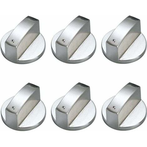 6 manopole di controllo universali in metallo per piani cottura a gas – diametro 6 mm, confezione da 6
