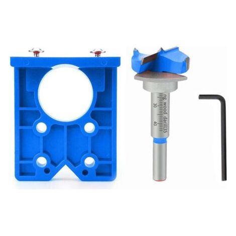 PA Adaptateur Rail Guidage Perçage Charnières 35 Mm Gabarit Professionnel Tableau Trous Finition Bleu (1/4)