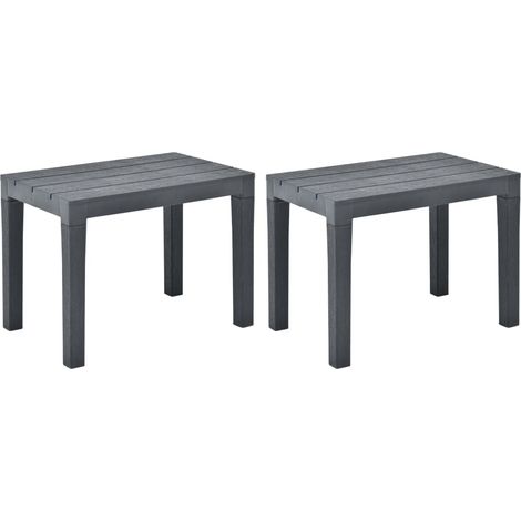 Panca da giardino mobili da esterno per patio terrazze da giardino 2 pezzi plastica antracite 020011849