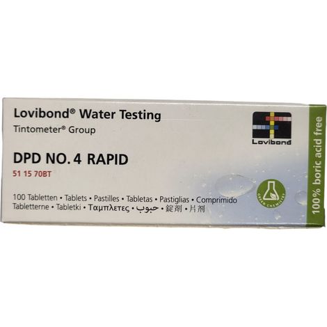 Pastilles Lovibond DPD4 pour brome ou oxygène actif DPD N 4 - Rapid (100 units) 511570BT - Lovibond (1/2)