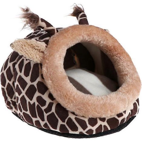 Mini maison pour chinchilla, cochon d'Inde, niche en forme de girafe, abri confortable pour écureuil et rat, maison girafe 2-L- (1/5)