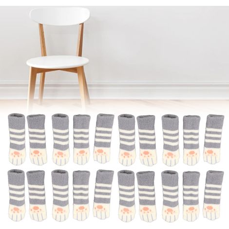 20 pièces/vente de protège-pieds de chaise avec coussinets pour pattes de chat, emballés pour la protection, protège-pieds de table et de chaise tricotés double couche épais. (1/5)