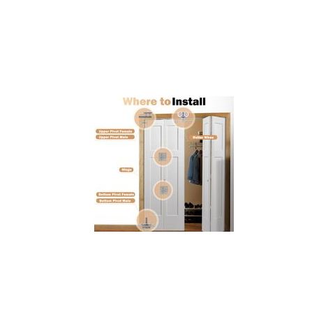Kit de Quincaillerie pour Porte Pliante avec Rail de 900MM, Système Robuste pour Porte de Placard Intérieure, Installation Facile