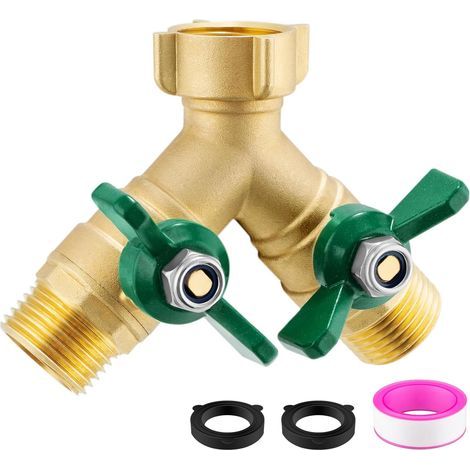 Deviatore per tubo dell'acqua in ottone, deviatore a flusso pieno per rubinetto esterno. (1/3)