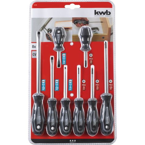 KWB Einhell 49141195 Jeu de tournevis 8 pièces chrome-vanadium mat (1/2)