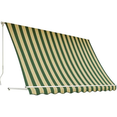 Tenda da Sole a Caduta 100x250 cm Verde Bianco Rigato Senza Cassone (1/4)