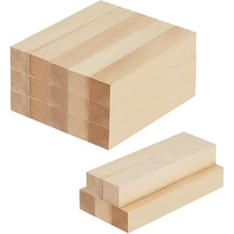 20 blocs de bois à sculpter de 15 x 2,5 x 2,5 cm, en bois de tilleul et en bois de balsa brut. Blocs de bois naturel non traité pour la sculpture DIY. (1/5)