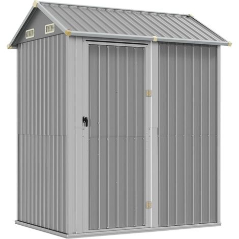 Casetta da giardino Capannone per cabina Capannone per la casa Capannone per esterni Capannone per attrezzi Robusto Trasparente 192 x 152,5 x 237 cm Acciaio zincato Grigio 020022254