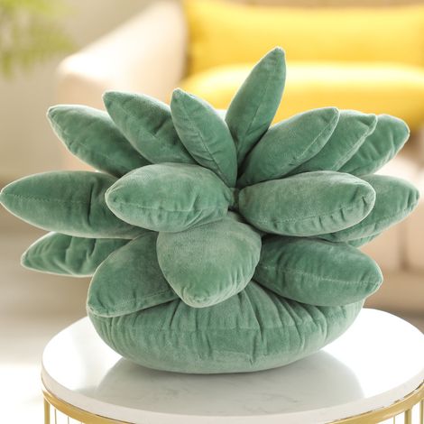Un coussin décoratif mini 3D vert charnu, créatif et mignon, idéal pour les amateurs de plantes succulentes. Décoration pour chambre, salon, canapé (1/4)
