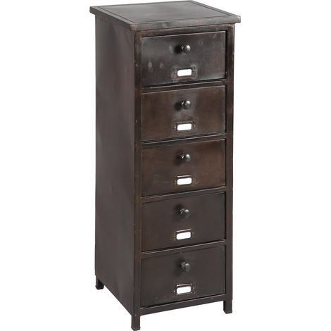 Chiffonnier 5 tiroirs en acier ATELIER METAL