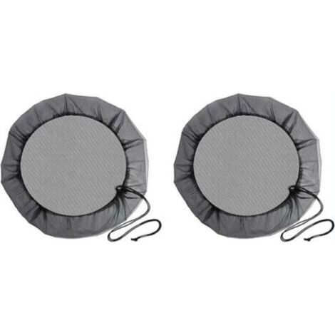 Filet de récupération d'eau de pluie (80 cm de diamètre), filet de protection en 2 parties avec cordon de serrage, housse anti-moustiques et pour animaux domestiques pour récupérateurs d'eau de pluie (1/4)