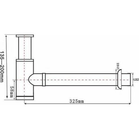 Ulisem 3,8 cm runder P-Trap aus Messing, dekoratives, verstellbares Abfluss-Set für Badezimmer-Waschbecken, Wandmontage, mattschwarz