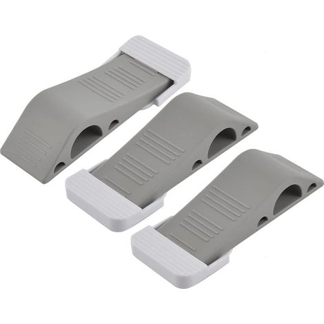 Paquete de 3 topes de puerta de goma, topes de puerta para el hogar y la oficina, topes de puerta de goma TPR en forma de cuña, protectores de seguridad para los dedos de los niños. (1/5)